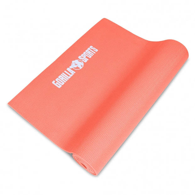 Gorilla Sports Yogamat - Fitnessmat - PVC - 180 x 60 x 0,5 Koraal Rood