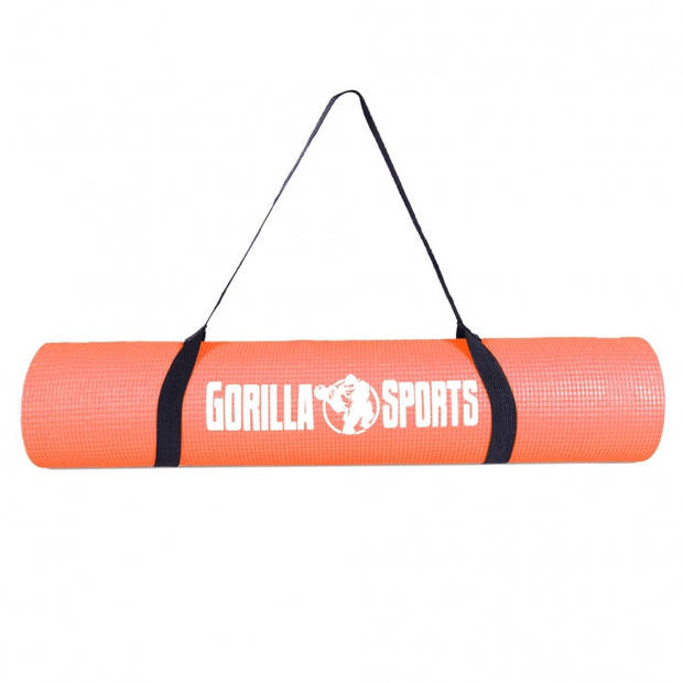 Gorilla Sports Yogamat - Fitnessmat - PVC - 180 x 60 x 0,5 Koraal Rood