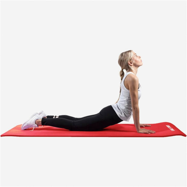 Gorilla Sports Yogamat Deluxe (190 x 100 x 1,5 cm) - Yoga Mat - rood