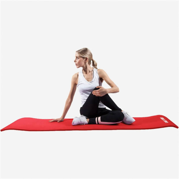 Gorilla Sports Yogamat Deluxe (190 x 100 x 1,5 cm) - Yoga Mat - rood