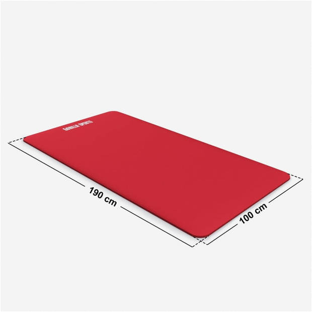 Gorilla Sports Yogamat Deluxe (190 x 100 x 1,5 cm) - Yoga Mat - rood