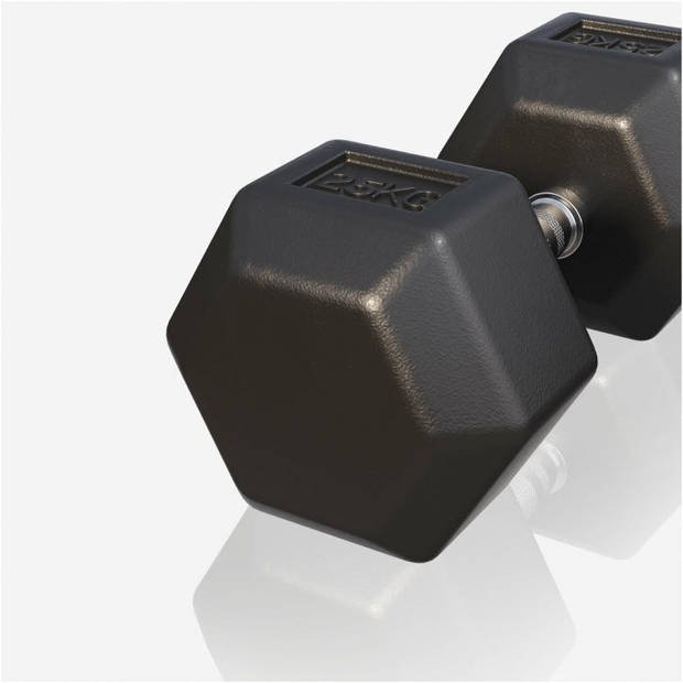 Gorilla Sports Dumbbell - 1 x 25 kg - Gietijzer - Hexagon - Halter