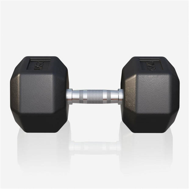 Gorilla Sports Dumbbell - 1 x 25 kg - Gietijzer - Hexagon - Halter