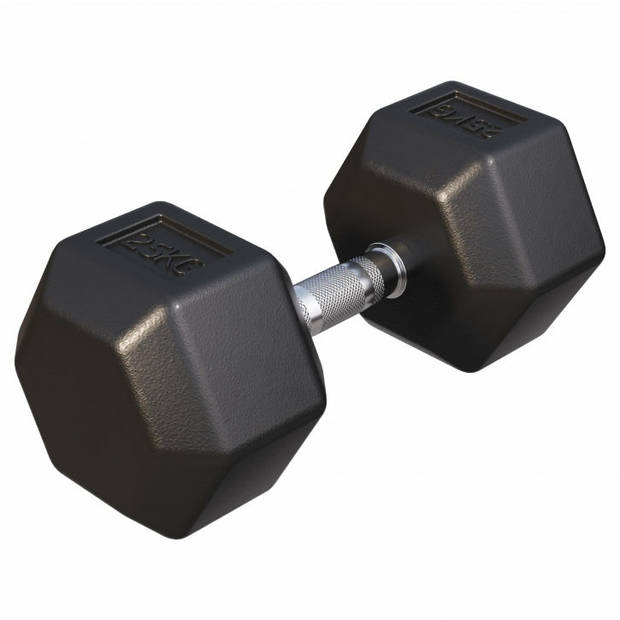 Gorilla Sports Dumbbell - 1 x 25 kg - Gietijzer - Hexagon - Halter