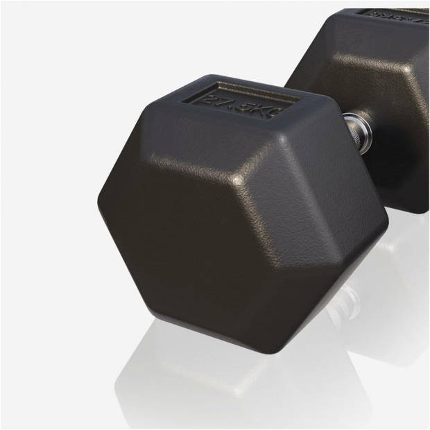 Gorilla Sports Dumbbell - 1 x 27,5 kg - Gietijzer - Hexagon - Halter