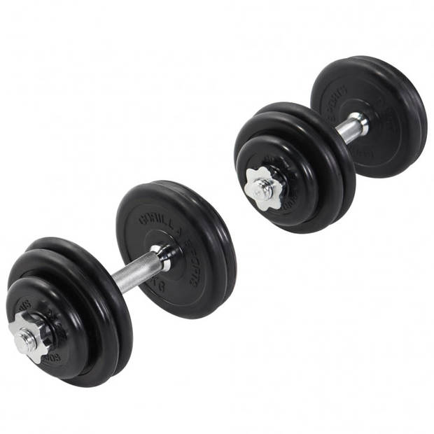 Gorilla Sports Dumbellset - Halterset - Rubber - 30 kg