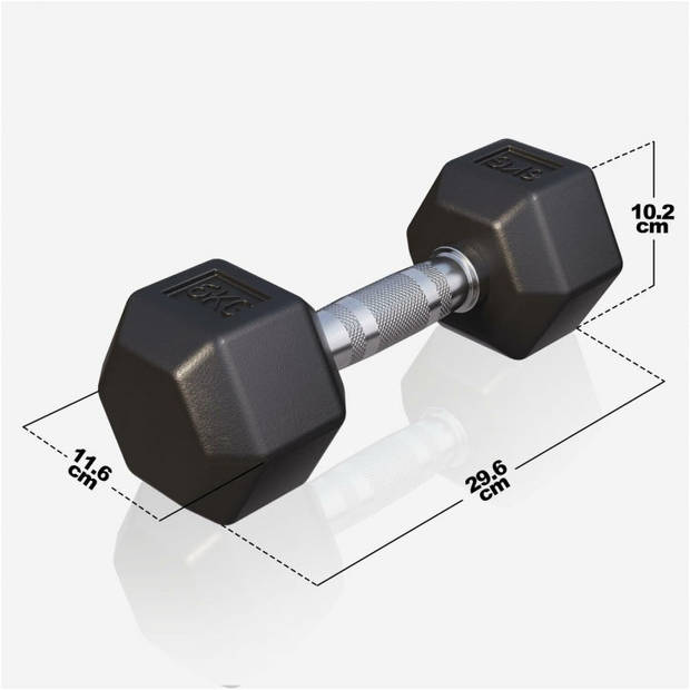 Gorilla Sports Dumbbell - 1 x 6 kg - Gietijzer - Hexagon - Halter