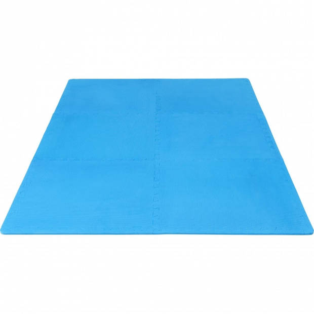 Gorilla Sports Vloermatten - Beschermingsmatten - 6 matten + 12 eindstukken - Blauw - Puzzel