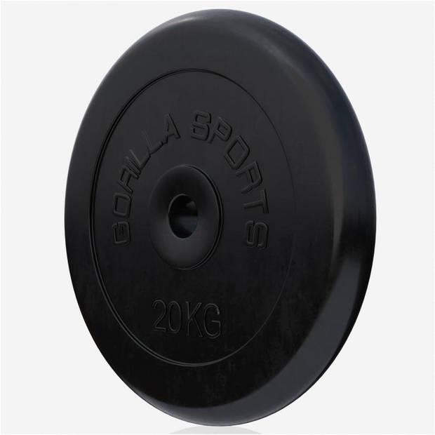 Gorilla Sports Halterschijf - 20 kg - Gietijzer - Rubber - 30 mm