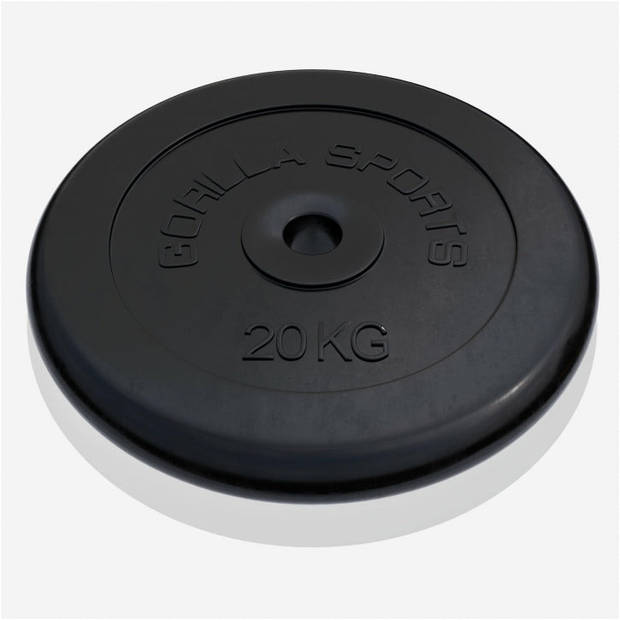 Gorilla Sports Halterschijf - 20 kg - Gietijzer - Rubber - 30 mm