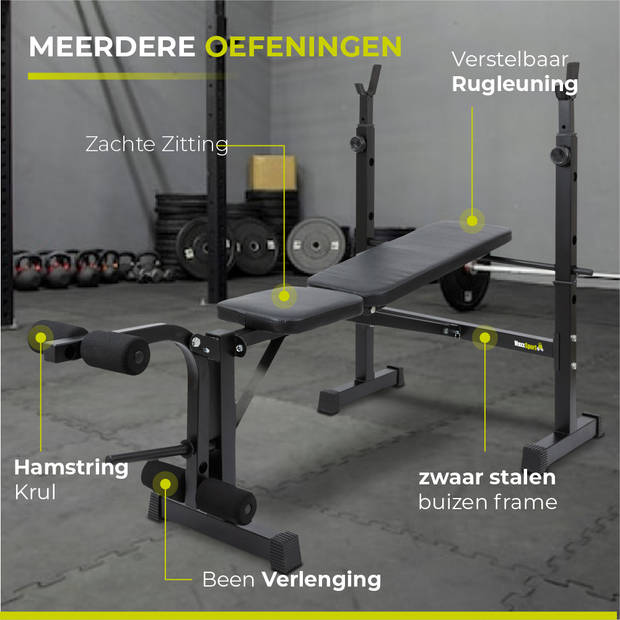 MaxxSport Halterbank - Weight Bench - verstelbaar en inklapbaar - 147 x 125 x 103 cm