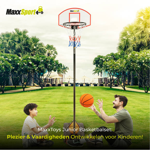 MaxxToys Basketbalstandaard - basketbalpaal Slam Dunk L - basketbalring - 1,6 tot 2,1m