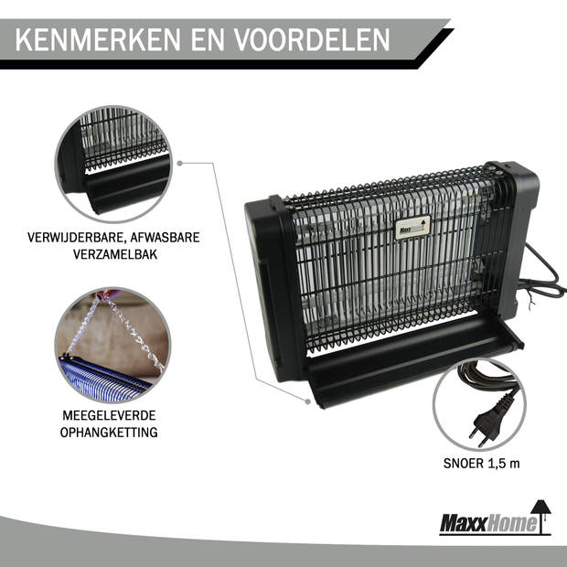 MaxxHome GC2-16 Insectenlamp – Vliegenlamp – 1x8W