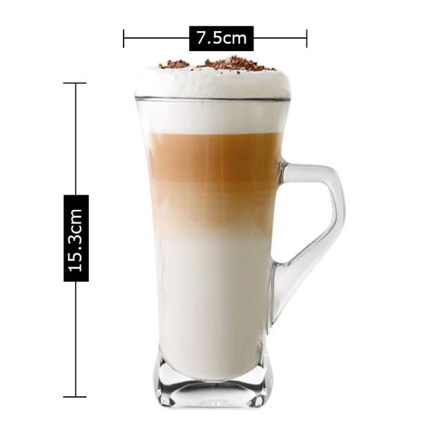 Luxe Latte Macchiato Glazen - Irish Coffee Glazen - Latte Glazen –330ml - 6 stuks