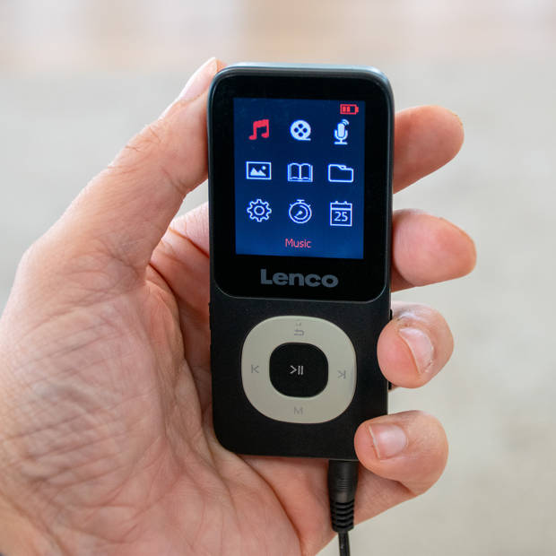 MP3/MP4-speler met 4GB micro SD kaart Lenco Zwart-Grijs