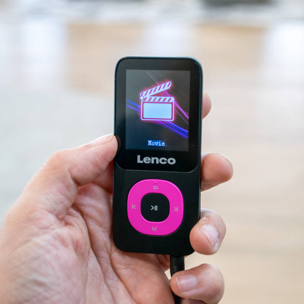 MP3/MP4-speler met 4GB micro SD kaart Lenco Zwart-Roze