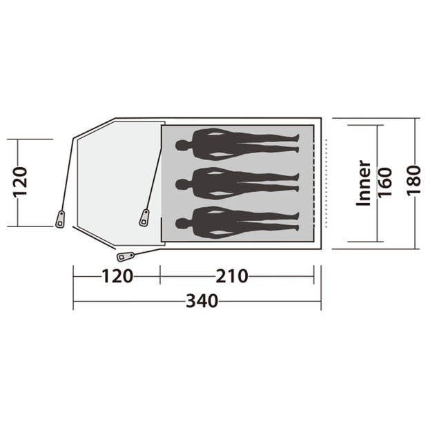 Easy Camp Tent Blazar 300 3-persoons rustiekgroen