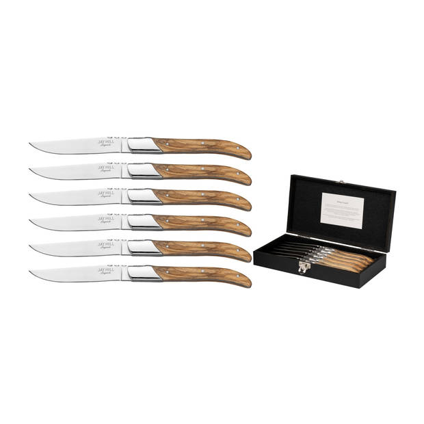 Jay Hill Steakmessen Laguiole - Olijfhout - 6 stuks