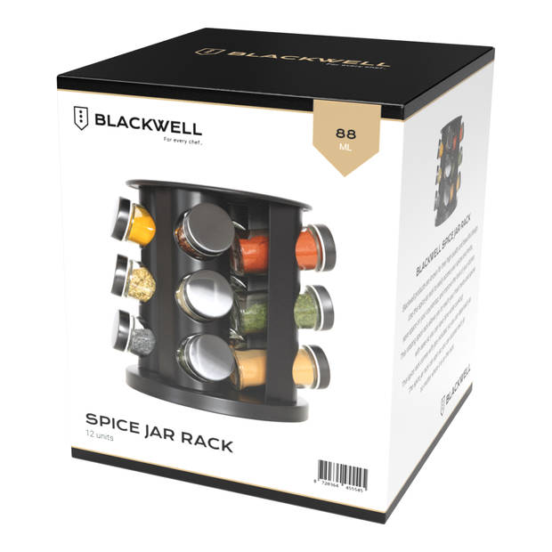 Blackwell Kruidenrek / Kruidencarrousel - inclusief 12 kruidenpotjes - Zwart