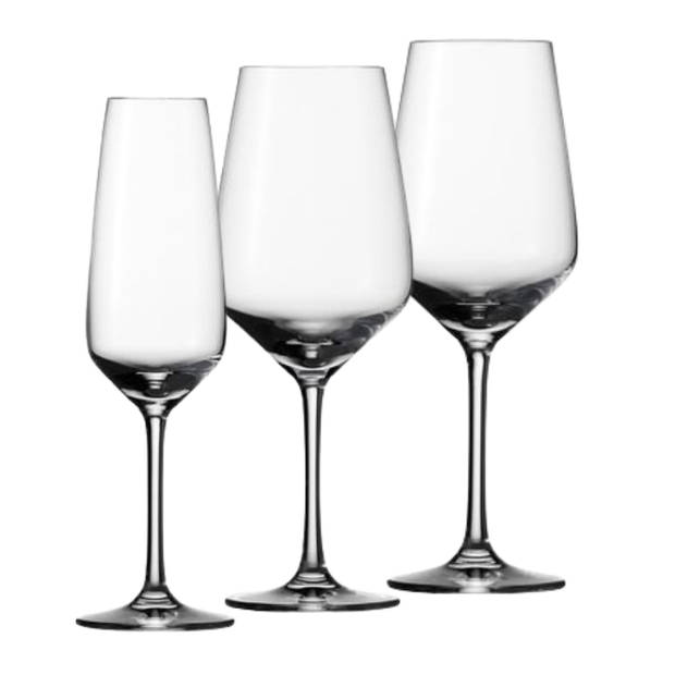 Schott Zwiesel Wijnglazenset (champagneglazen, witte wijnglazen & rode wijnglazen) Taste 18-delig