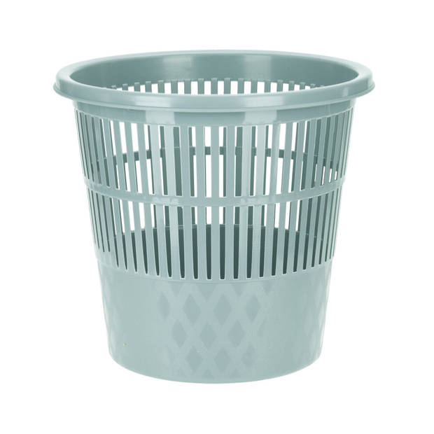 Plastic huis/kantoor vuilnisbak/prullenbak groen 20 liter 28 x 27 cm - Prullenmanden