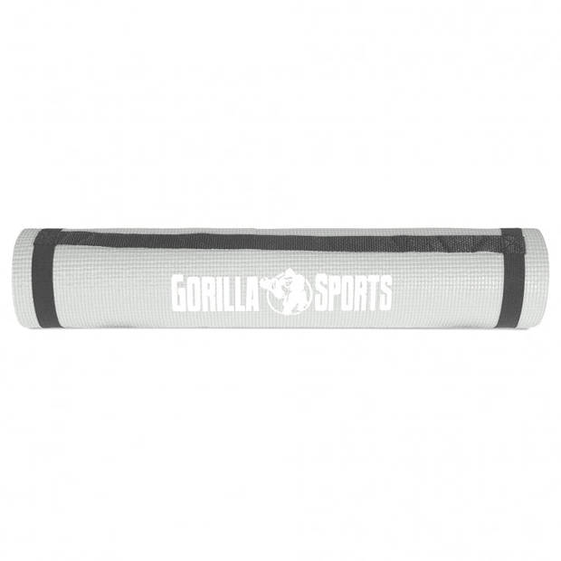 Gorilla Sports Yogamat - Fitnessmat - PVC - 180 x 60 x 0,5 - Grijs