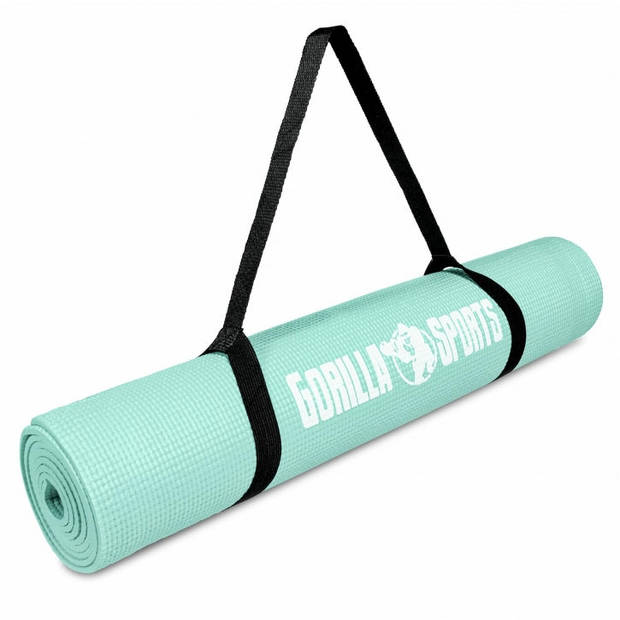 Gorilla Sports Yogamat - Fitnessmat - PVC - 180 x 60 x 0,5 – Lichtblauw