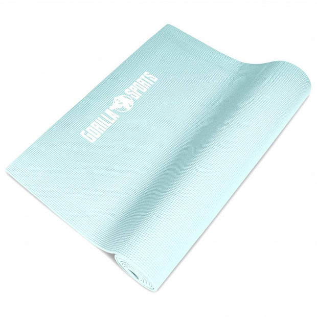 Gorilla Sports Yogamat - Fitnessmat - PVC - 180 x 60 x 0,5 – Ijsblauw