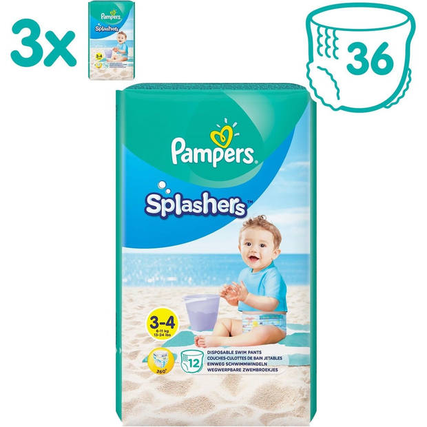 Pampers - Splashers - Wegwerp Zwemluiers - Maat 3/4 - 36 stuks