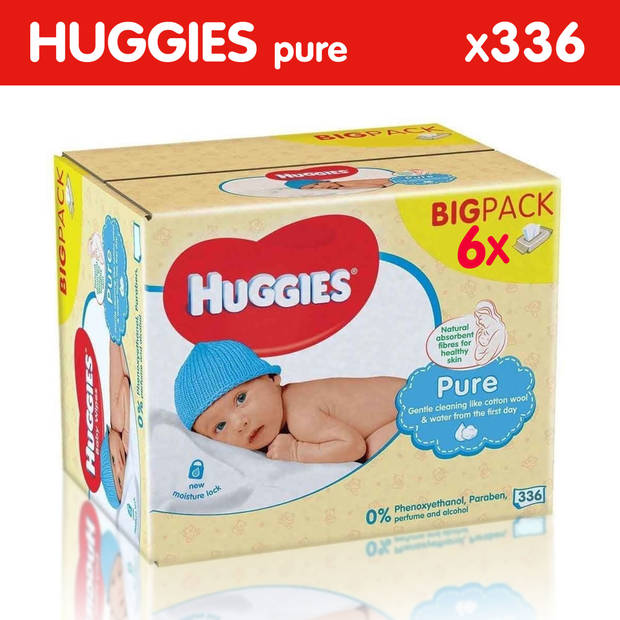 Huggies - Pure - Billendoekjes - 336 babydoekjes - 6 x 56