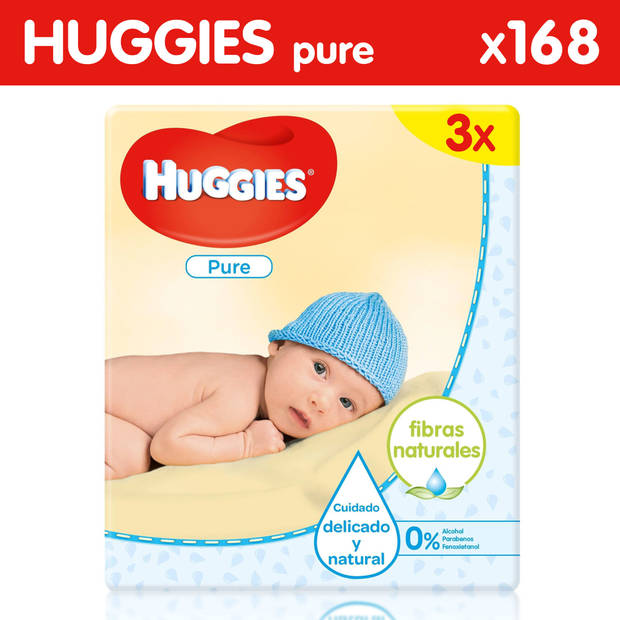 Huggies - Pure - Billendoekjes - 168 babydoekjes - 3 x 56