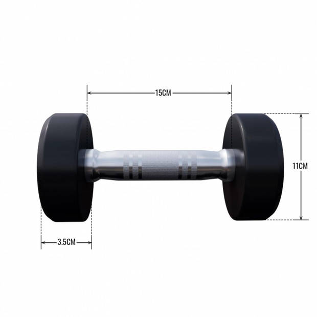 Gorilla Sports Dumbbell - 2,5 kg - Halter - Vaste dumbell - Gietijzer