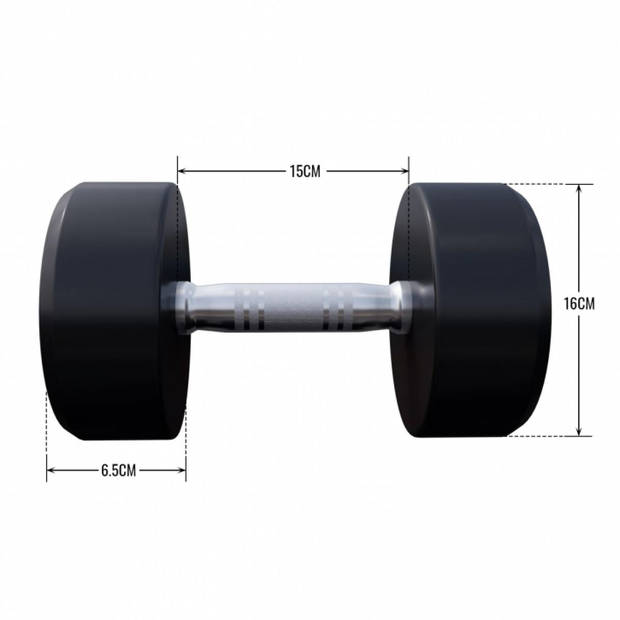 Gorilla Sports Dumbbell - 12,5 kg - Halter - Vaste dumbell - Gietijzer