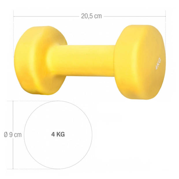 Gorilla Sports Dumbellset - Halterset - Aerobics - Vinyl - 8 kg (2 x 4 kg)