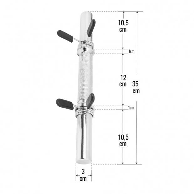 Gorilla Sports Dumbellstangen - Set van 2 - 35 cm - Incl. veersluiting