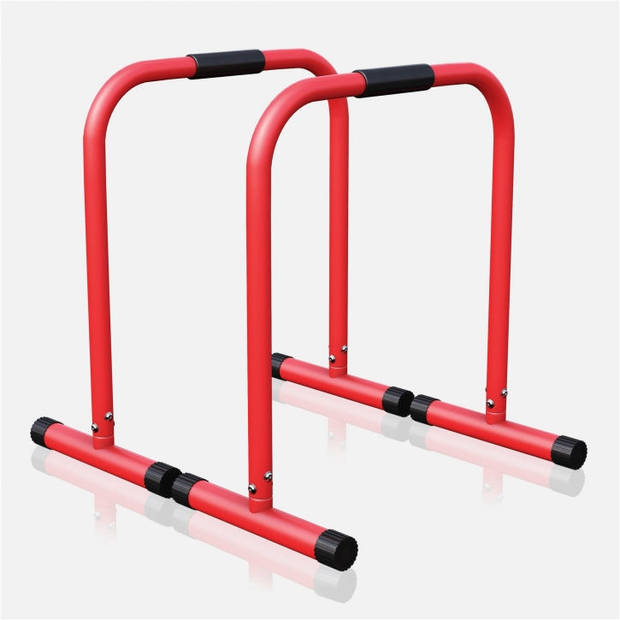 Gorilla Sports Dip Bars - Parallettes - Push up stand bar -Rood