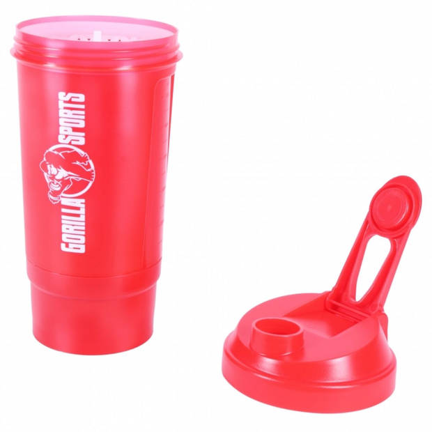 Gorilla Sports Shakebeker - Shaker - 500 ml - Rood