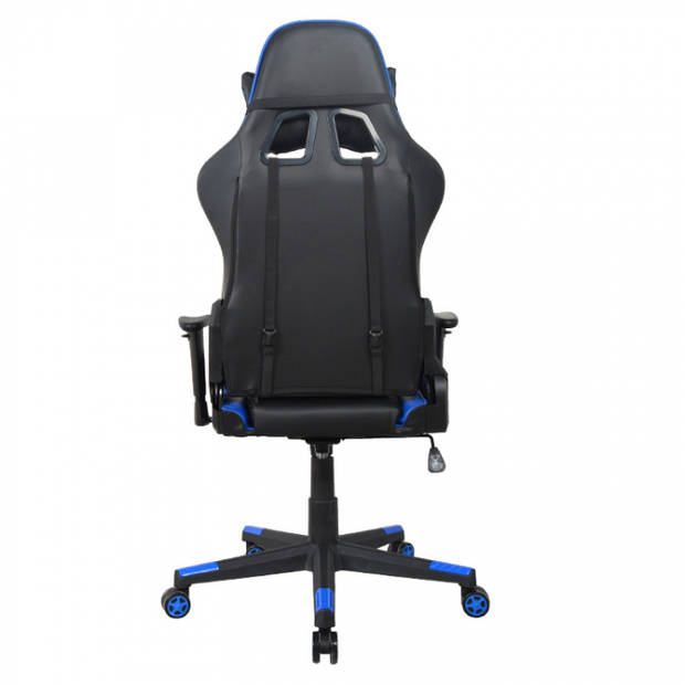 Bureaustoel racing gaming chair style uitvoering high design Thomas zwart blauw