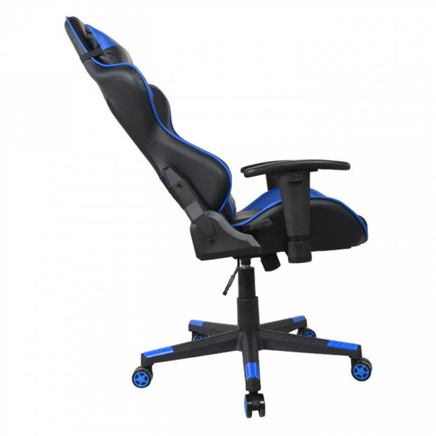 Bureaustoel racing gaming chair style uitvoering high design Thomas zwart blauw