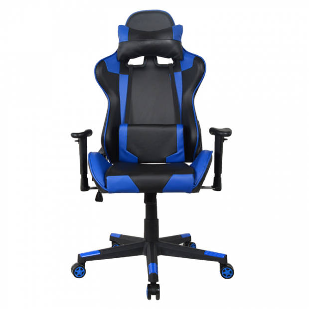 Bureaustoel racing gaming chair style uitvoering high design Thomas zwart blauw