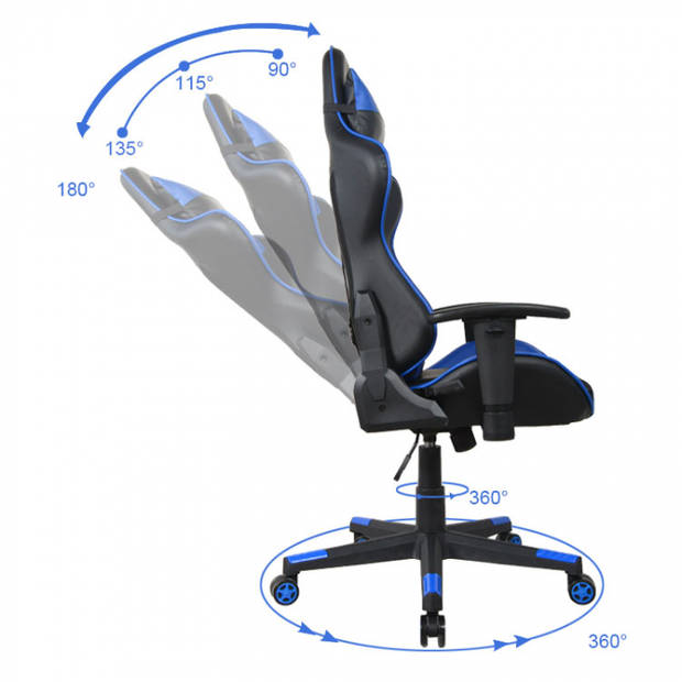Bureaustoel racing gaming chair style uitvoering high design Thomas zwart blauw
