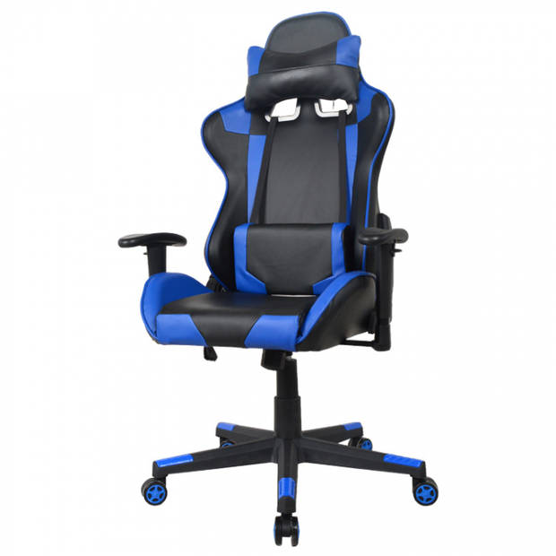 Bureaustoel racing gaming chair style uitvoering high design Thomas zwart blauw