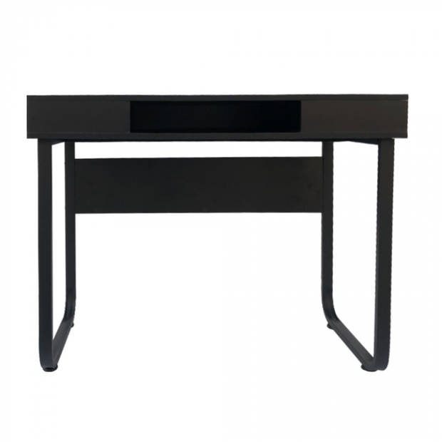Bureau computer tafel Stoer - sidetable - industrieel modern - zwart metaal zwart hout - 110 cm breed
