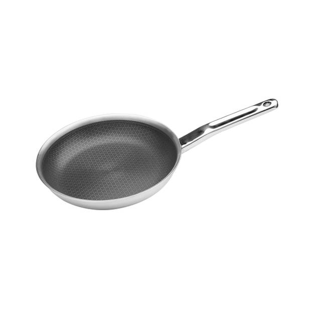 Non-stick Koekenpan, 5-ply, RVS, Ø24cm - Cookai