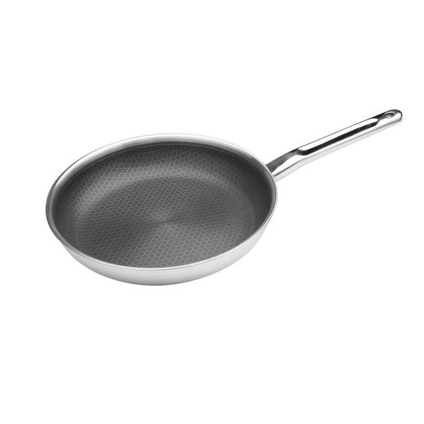 Non-stick Koekenpan, 5-ply, RVS, Ø28cm - Cookai