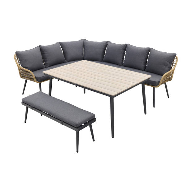 Garden Impressions Margriet lounge dining set - Naturel - 6 delig