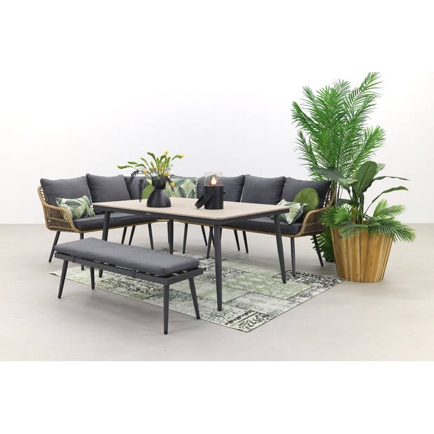 Garden Impressions Margriet lounge dining set - Naturel - 6 delig