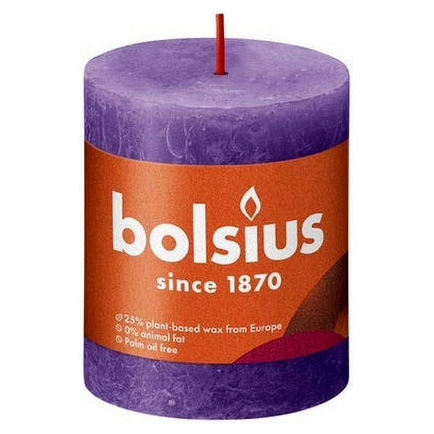 Bolsius Stompkaars Vibrant Violet Ø68 mm - Hoogte 8 cm - Violet - 35 branduren