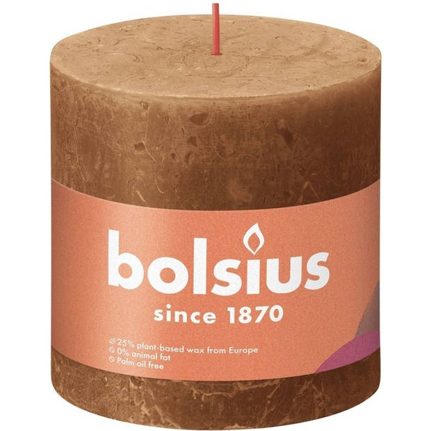 Bolsius Stompkaars Spice Brown Ø100 mm - Hoogte 10 cm - Kaneel - 62 branduren