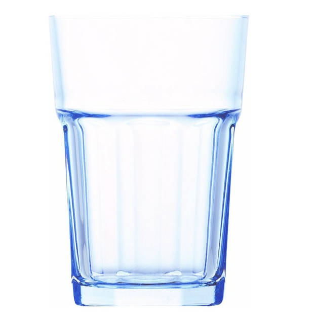 Longdrink - Longdrinkglas - Limonadeglazen - 12 x 8 cm - 365ml - Blauw - 4 Stuk
